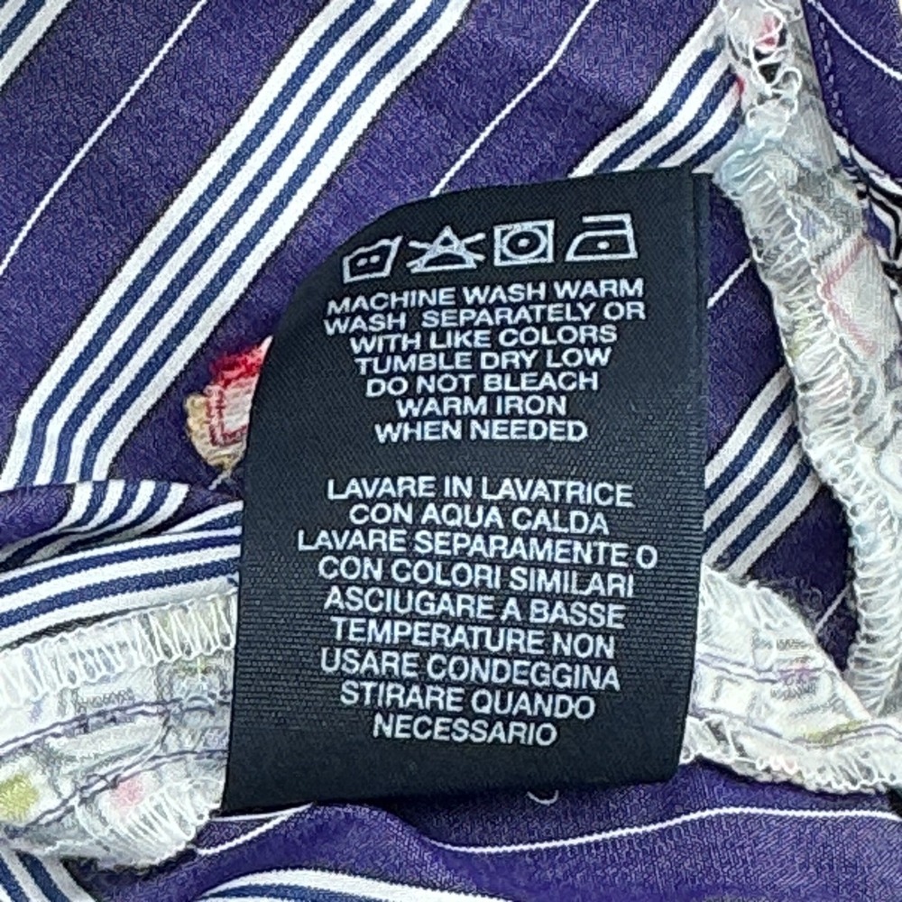 Robert Graham Shirt Mens 3XL Navy Blue Striped Flip Flop Embroidered Classic NWT - Picture 8 of 11